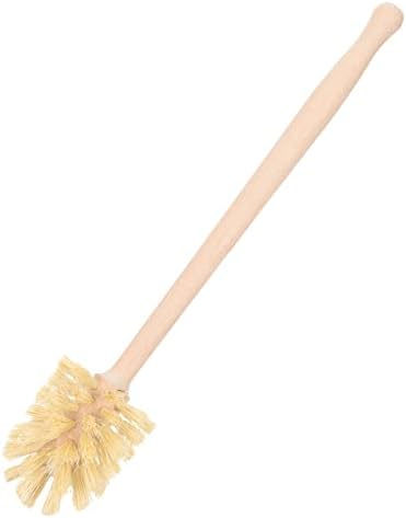 Cabilock Compact Wooden Toilet Brush Handle for Deep Cleaning