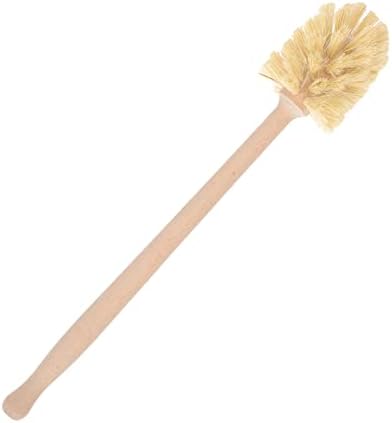Cabilock Compact Wooden Toilet Brush Handle for Deep Cleaning