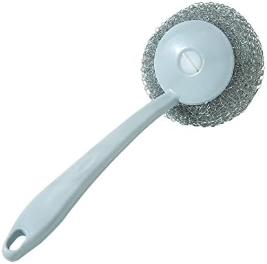 Long-Handled Steel Wire Ball Cleaning Brush