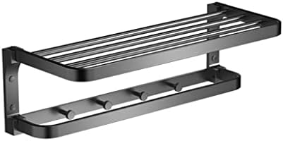 ANNBKAPremium Aluminum Towel Rack Bathroom Towel Holder Message Gray
