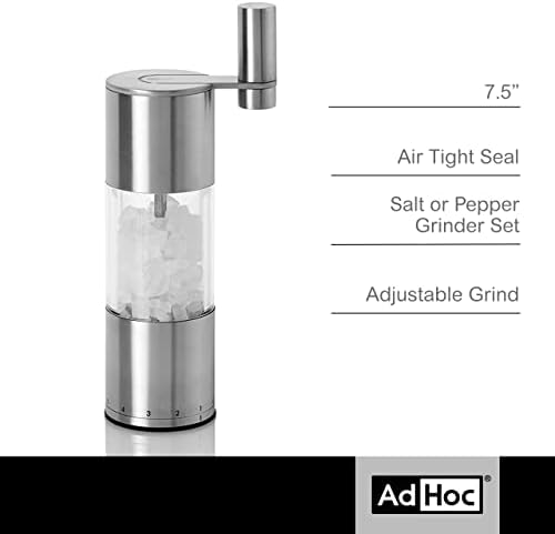 AdHoc Select Geared Salt or Pepper Grinder - Durable Reliable Shaker