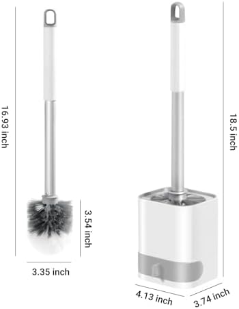 compact toilet brush set for deep cleaning