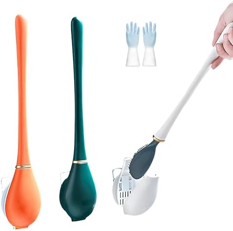 2025 New Smooth Silicone Toilet Brush Set Wall-Mounted for Home Bathroom