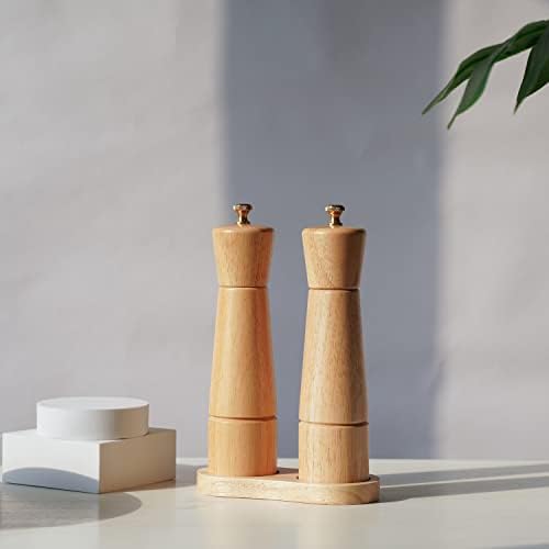 DeroTeno - Salt and Pepper Grinder Set with Tray