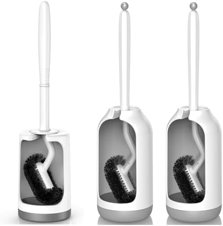 Curved Toilet Brush Set for Easy Cleaning Under the Fit Your Space
