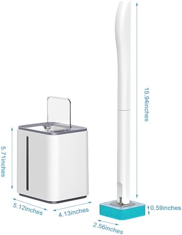 Ryhiac Disposable Toilet Brush with 18 Pads for Deep Cleaning