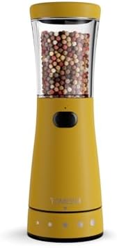 Stainless Steel Rechargeable Salt Pepper Grinder Set with 45 oz Capacity Adjustable Coarseness
