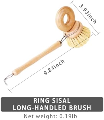 SHINCULSUN Natural Beechwood Dish Brush with Handle