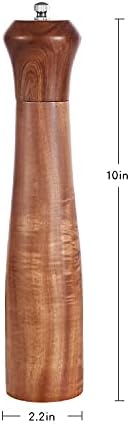 KKC HOME ACCENTS Wooden Salt Pepper Mill Set Acacia Wood 10 Inch