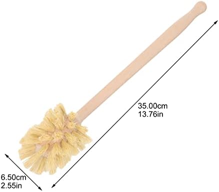 Cabilock Compact Wooden Toilet Brush Handle for Deep Cleaning