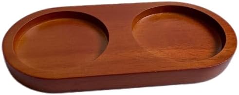 Salt and Pepper Mill Tray Rubberwood Holder for Grinders