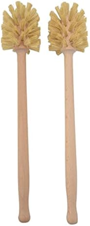 Super Soft Durable Bamboo Toilet Brush 2-Piece Set for Home Everywhere