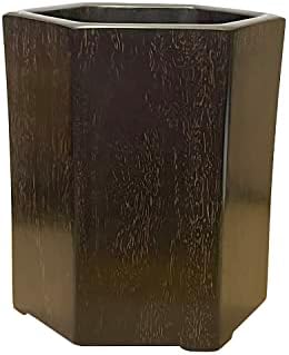 Long-Lasting HEXAGONAL Wood Brush Holder for Toilets