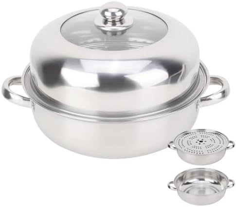 Stainless Steel Steamer Pot with Glass Lid