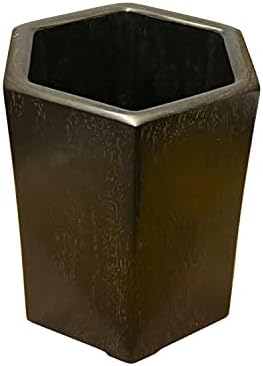 Long-Lasting HEXAGONAL Wood Brush Holder for Toilets