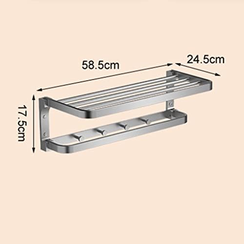 ANNBKAPremium Aluminum Towel Rack Bathroom Towel Holder Message Gray
