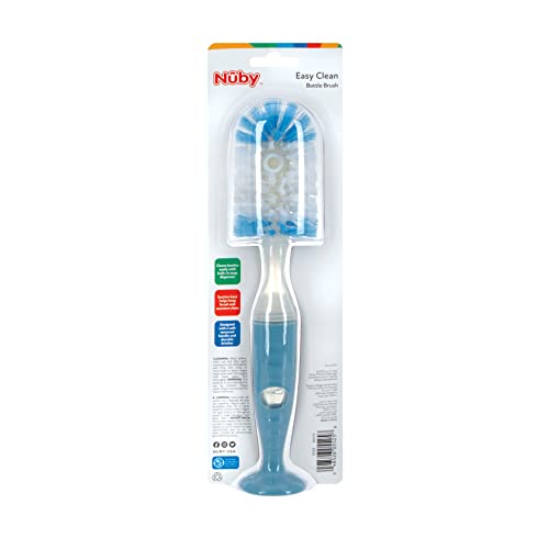 Nuby Easy Clean Dispensing Bottle Brush with Textured Handles and Suction Base