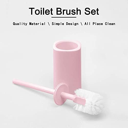 XYWHPGV Space-Saving Toilet Brush and Holder Robust Design Pink