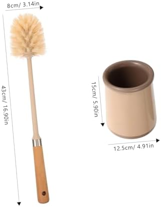 Anneome 1Set Toilet Brush with Long Handle and Holder