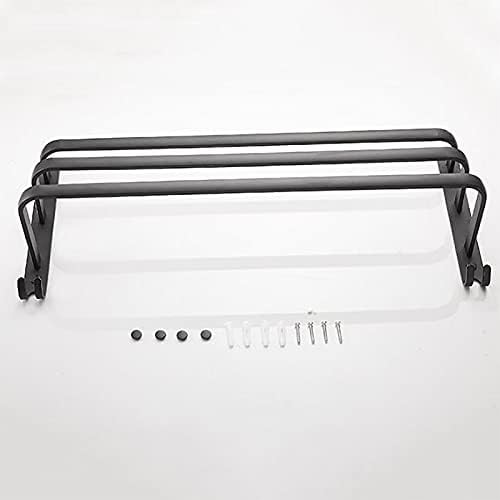 LUCEAE 3 Tier Towel Rack Wall Mount Black 30Cm