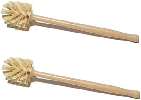 Super Soft Durable Bamboo Toilet Brush 2-Piece Set for Home Everywhere
