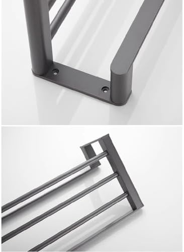 Durable Aluminum Towel Shelf Black Bathroom Towel Holder
