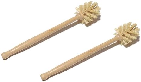 Super Soft Durable Bamboo Toilet Brush 2-Piece Set for Home Everywhere