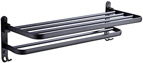 Foldable Bathroom Towel Rail Black Space Aluminum Towel Rack