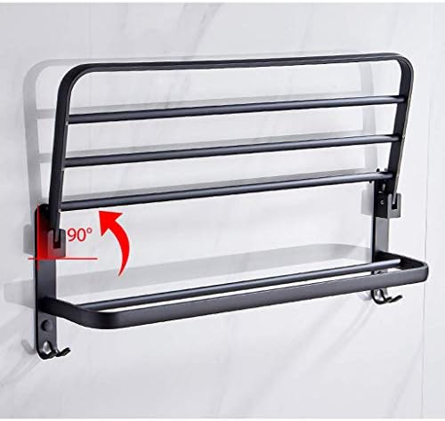 Foldable Bathroom Towel Rail Black Space Aluminum Towel Rack