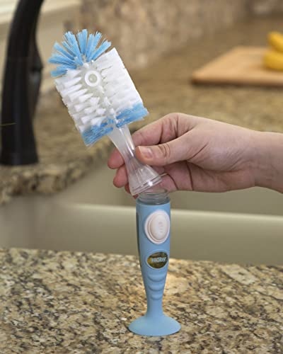 Nuby Easy Clean Dispensing Bottle Brush with Textured Handles and Suction Base