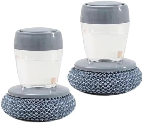Kitchen Soap Dispensing Palm Brush with 2 Pcs
