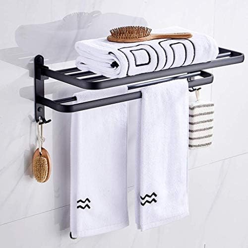 Foldable Bathroom Towel Rail Black Space Aluminum Towel Rack