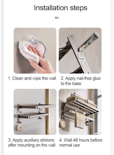 Annbka Aluminum Wall Mounted Towel Rack 40CM Gray