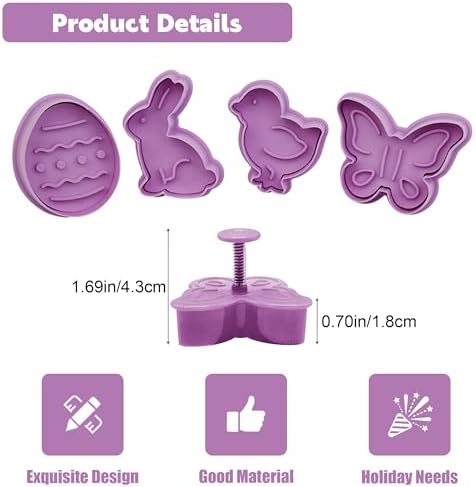 Heyiminy Easter Cookie Cutters Set 4Pcs