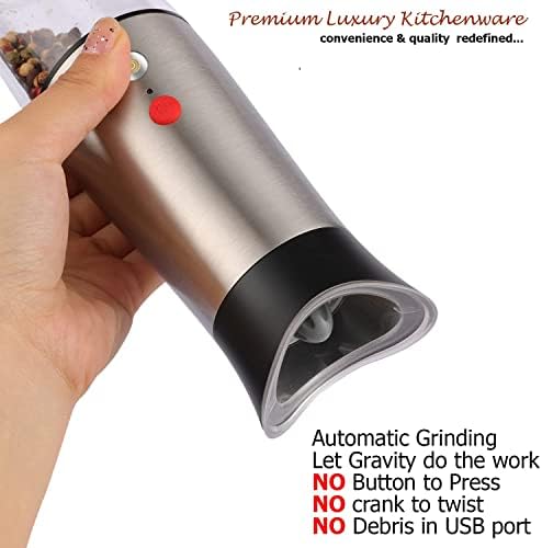 Rechargeable Salt and Pepper Grinder Set with Magnetic USB Cable