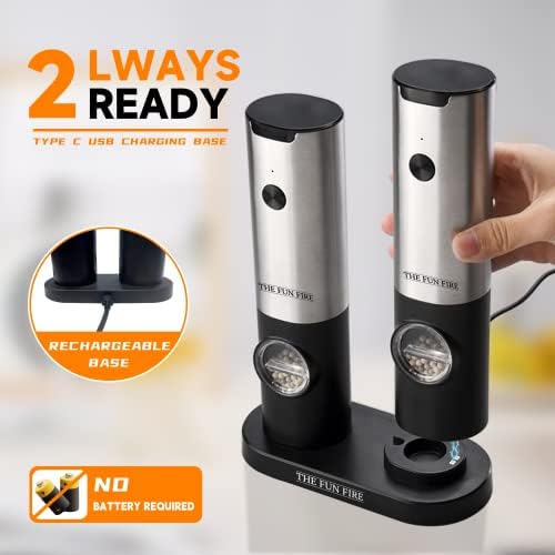 Convenient Electric Salt Pepper Grinder Set