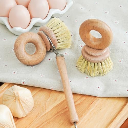 SHINCULSUN Natural Beechwood Dish Brush with Handle