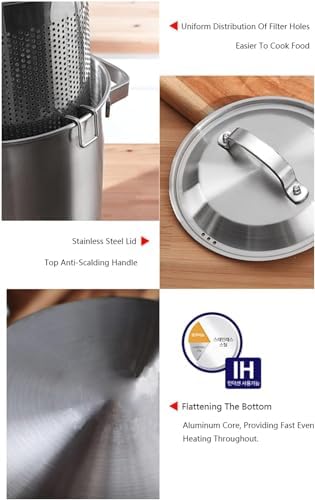 Attrex 304 Stainless Steel Induction Steamer Pot Durable dishwasher safe