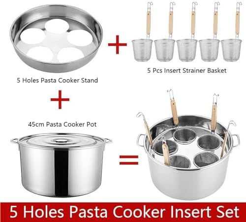 Stainless Steel Pasta Cooker with 3 Holes Easy to Use