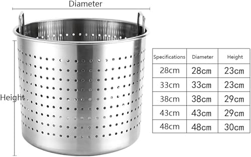 SS Strain Basket Stainless Steel Boil Pot Strainer Silver Durable Kitchen Tool