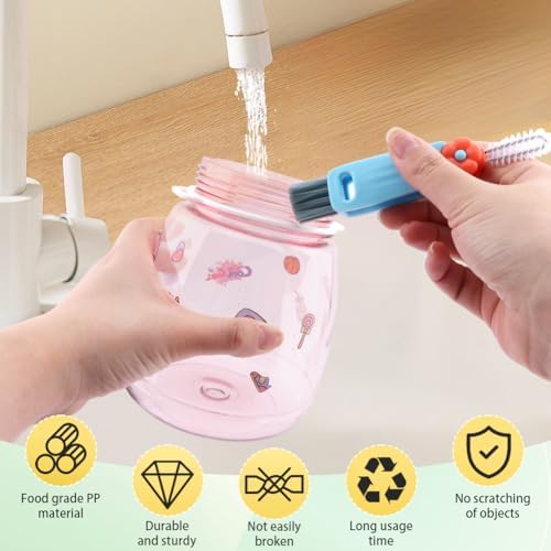 Quixleen 6 Pcs 3 in 1 Cup Lid Cleaning Brush Set