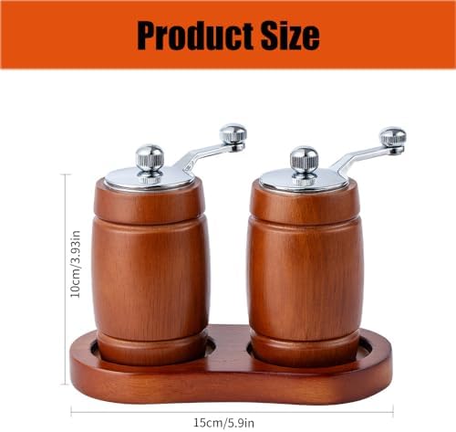 Adjustable Wooden Salt Pepper Mill Set