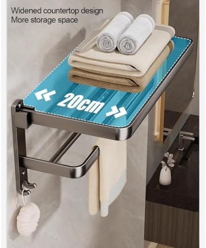 Annbka Aluminum Wall Mounted Towel Rack 40CM Gray