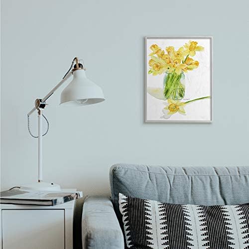 Stupell Industries Yellow Daffodil Bouquet Canning Jar Wall Art 16x20