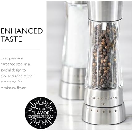 Cole Mason Derwent Salt Pepper Mill Set with Tray