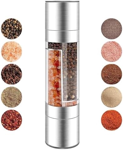 KinteGood 2-in-1 Stainless Steel Salt and Pepper Grinder Set Refillableerase-0