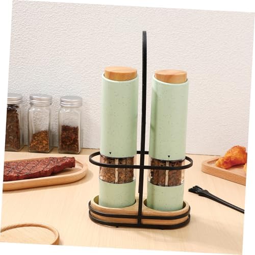 BRIGHTFUFU Electric Salt and Pepper Mill Set with Twist Control and LED Light