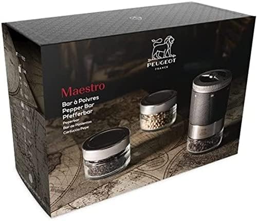 Peugeot Maestro Pepper Mill Set with Glass Jars