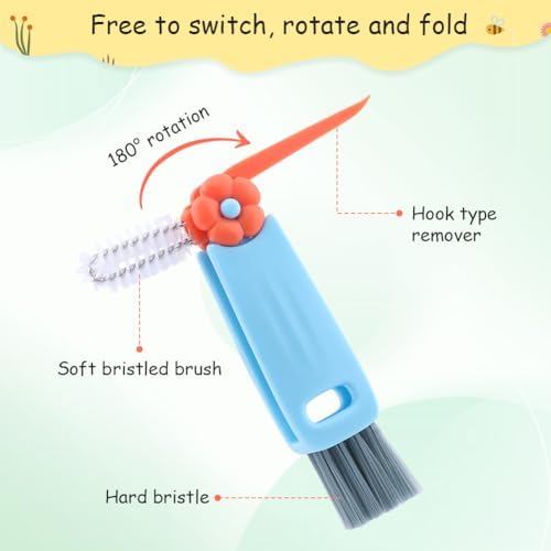 Quixleen 6 Pcs 3 in 1 Cup Lid Cleaning Brush Set