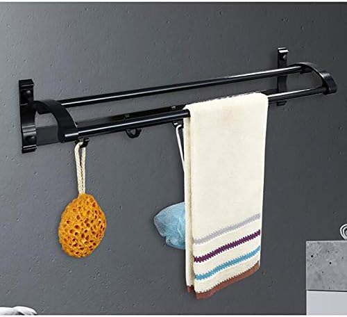 Space-Saving Towel Rack wAluminum Double-Bar 11Lbs Capacity Anti-Rust